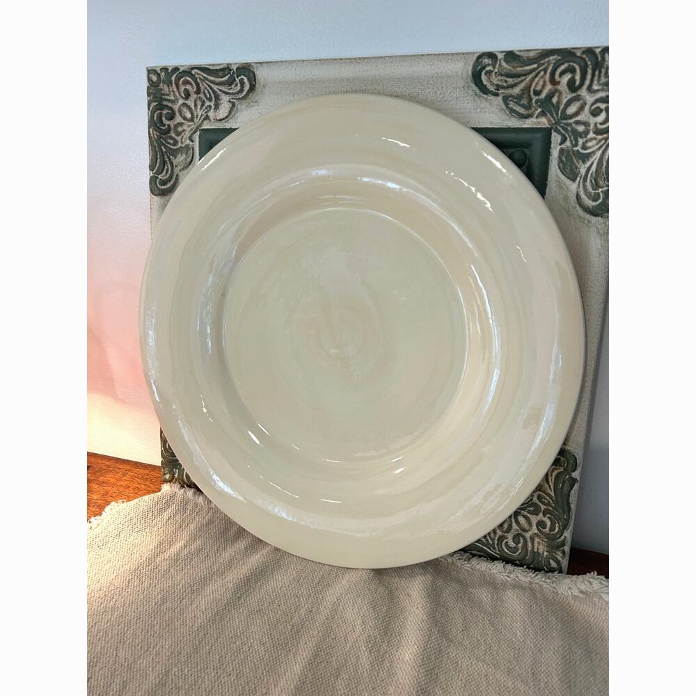 Pier 1 Essential Colours Cream Tan Platter 16" Serving Italy - Retired